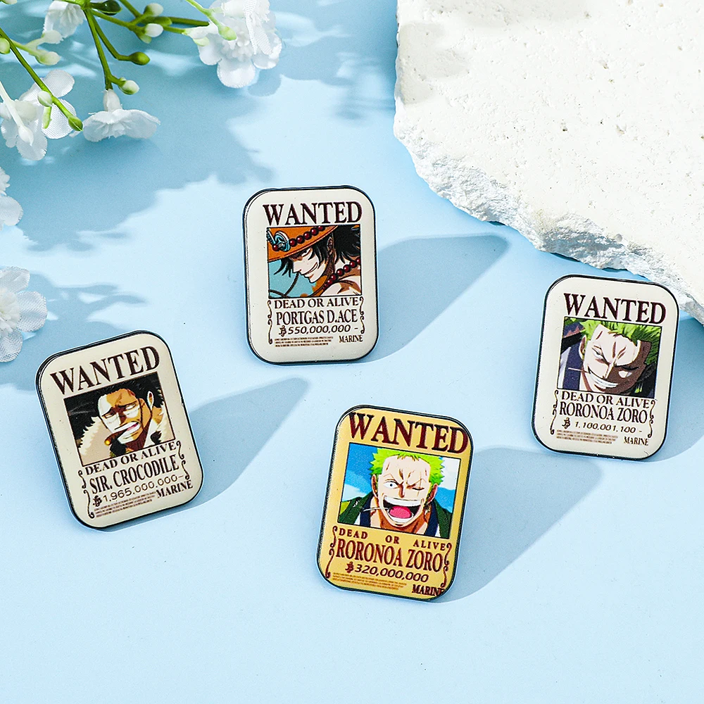 4 Pcs ONE PIECE Cartoon Anime  - огляд і ціна Enamel Pin Set